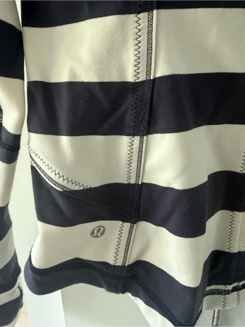 lululemon athletica navy and white striped zip-front jacket - Picture 4 of 4